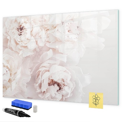 Pizarra borrable de cristal con imanes Motivo floral con espacio para fotos