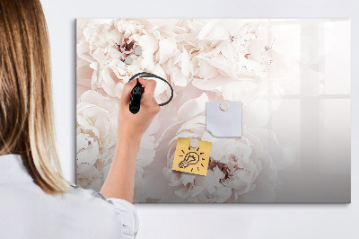 Pizarra borrable de cristal con imanes Motivo floral con espacio para fotos