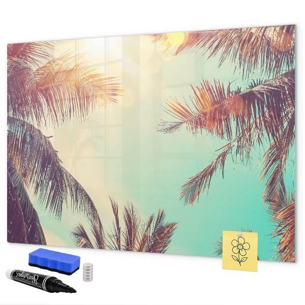 Pizarra magnética de pared con rotulador Recuerdos de verano al estilo tropical
