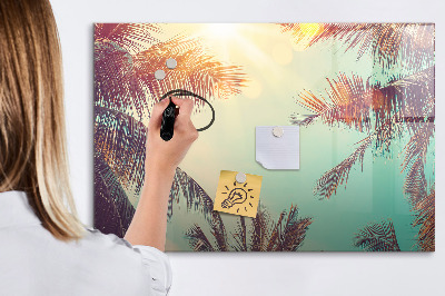 Pizarra magnética de pared con rotulador Recuerdos de verano al estilo tropical