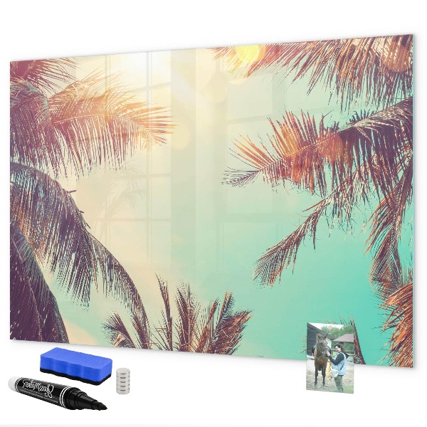 Pizarra magnética de pared con rotulador Recuerdos de verano al estilo tropical