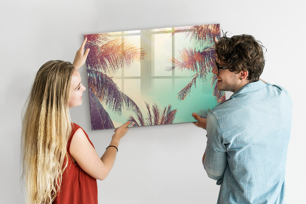 Pizarra magnética de pared con rotulador Recuerdos de verano al estilo tropical