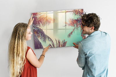Pizarra magnética de pared con rotulador Recuerdos de verano al estilo tropical