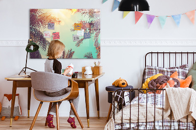 Pizarra magnética de pared con rotulador Recuerdos de verano al estilo tropical