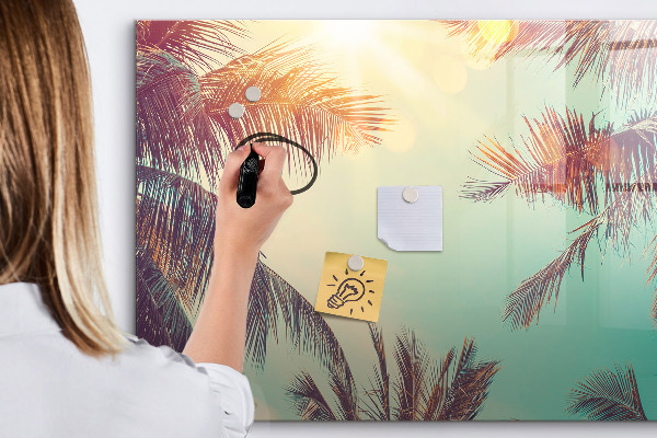 Pizarra magnética de pared con rotulador Recuerdos de verano al estilo tropical