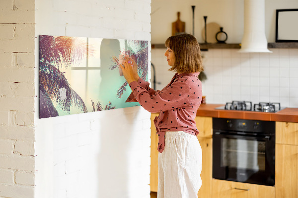 Pizarra magnética de pared con rotulador Recuerdos de verano al estilo tropical