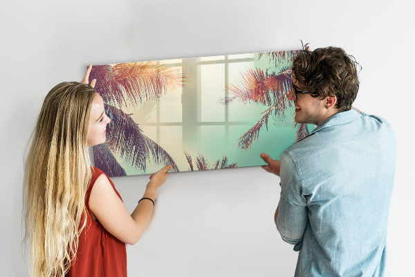 Pizarra magnética de pared con rotulador Recuerdos de verano al estilo tropical
