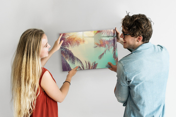 Pizarra magnética de pared con rotulador Recuerdos de verano al estilo tropical