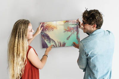 Pizarra magnética de pared con rotulador Recuerdos de verano al estilo tropical