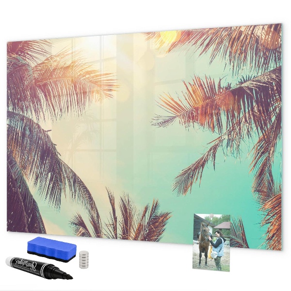 Pizarra magnética de pared con rotulador Recuerdos de verano al estilo tropical