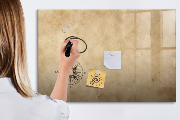Pizarra borrable de cristal con imanes Un elegante tablero para notas y fotos.