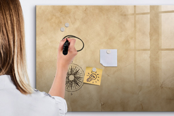 Pizarra borrable de cristal con imanes Un elegante tablero para notas y fotos.