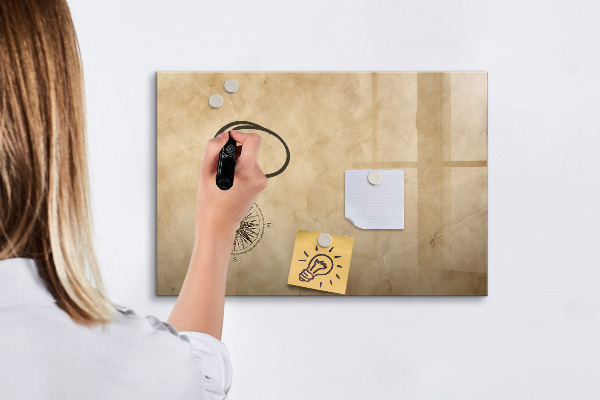 Pizarra borrable de cristal con imanes Un elegante tablero para notas y fotos.