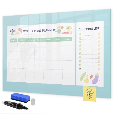 Pizarra magnética de pared con rotulador Planificador de comidas y lista de compras