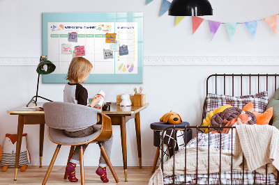 Pizarra magnética de pared con rotulador Planificador de comidas y lista de compras