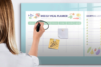 Pizarra magnética de pared con rotulador Planificador de comidas y lista de compras