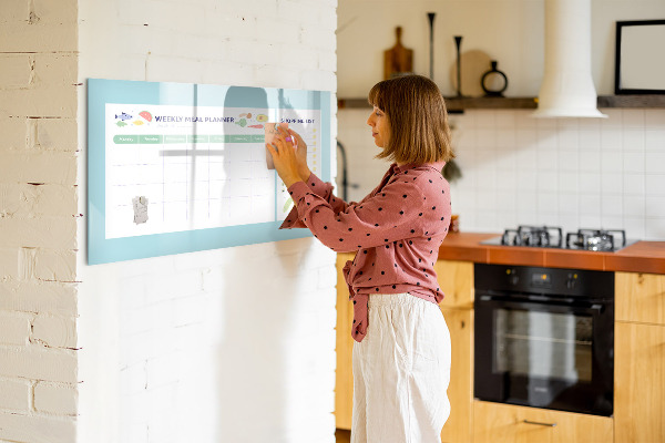 Pizarra magnética de pared con rotulador Planificador de comidas y lista de compras