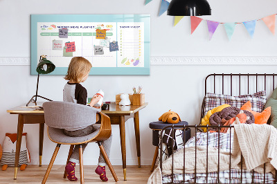 Pizarra magnética de pared con rotulador Planificador de comidas y lista de compras