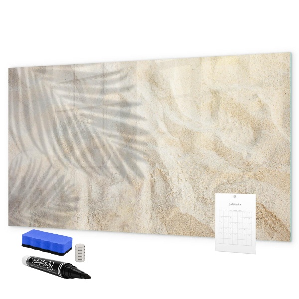 Pizarra borrable de cristal con imanes Un elegante tablero para notas y fotos.