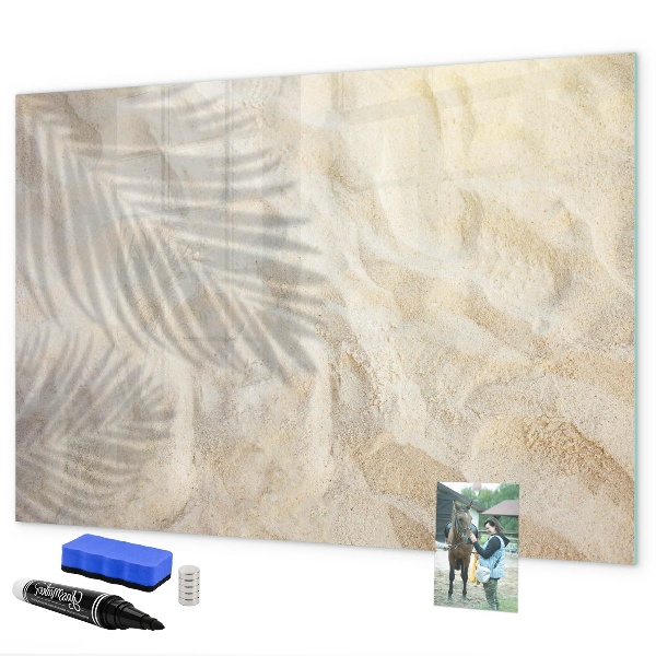 Pizarra borrable de cristal con imanes Un elegante tablero para notas y fotos.