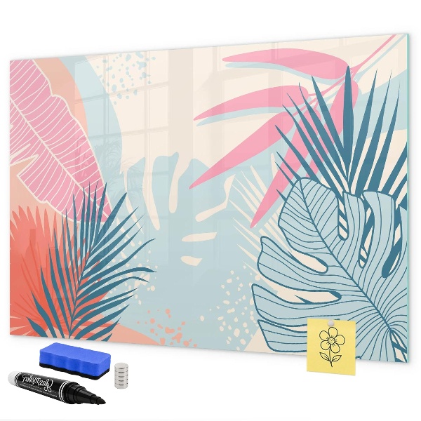 Pizarra magnética de pared con rotulador Un tablero colorido para notas y fotos.