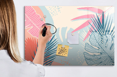 Pizarra magnética de pared con rotulador Un tablero colorido para notas y fotos.