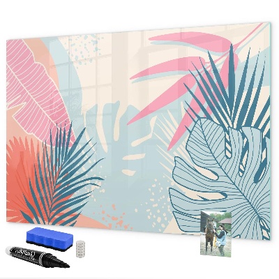 Pizarra magnética de pared con rotulador Un tablero colorido para notas y fotos.
