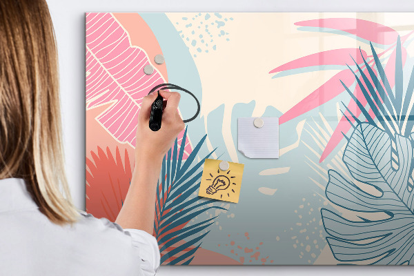 Pizarra magnética de pared con rotulador Un tablero colorido para notas y fotos.