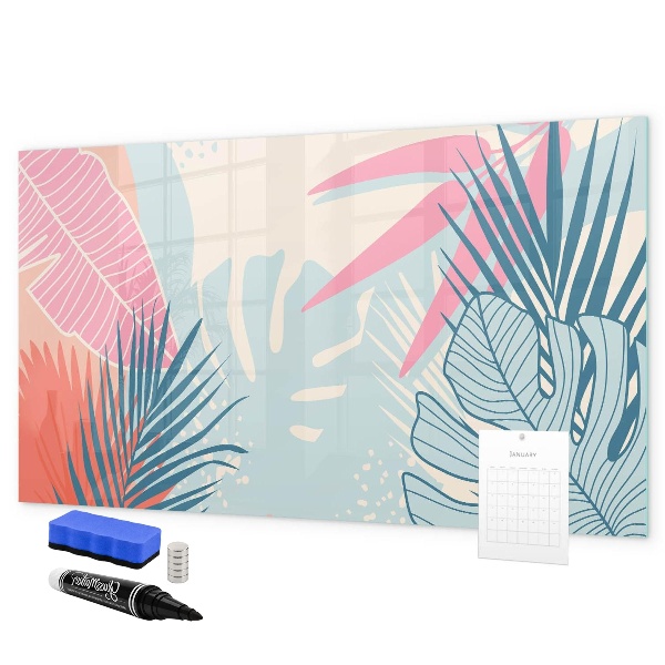 Pizarra magnética de pared con rotulador Un tablero colorido para notas y fotos.