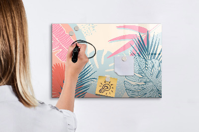 Pizarra magnética de pared con rotulador Un tablero colorido para notas y fotos.