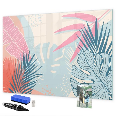 Pizarra magnética de pared con rotulador Un tablero colorido para notas y fotos.