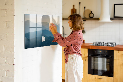 Pizarra borrable de cristal con imanes Un lugar acogedor para recuerdos y notas.
