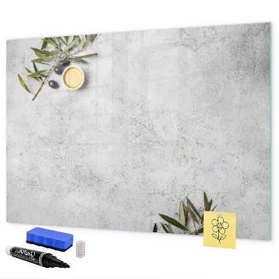 Pizarra borrable de cristal con imanes Un elegante tablero para notas y fotos.