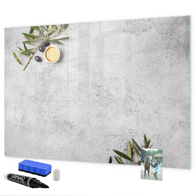 Pizarra borrable de cristal con imanes Un elegante tablero para notas y fotos.