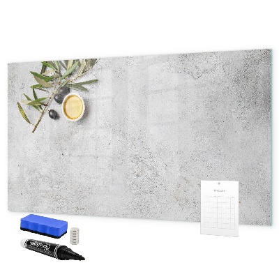 Pizarra borrable de cristal con imanes Un elegante tablero para notas y fotos.