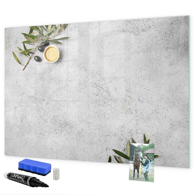 Pizarra borrable de cristal con imanes Un elegante tablero para notas y fotos.