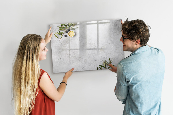 Pizarra borrable de cristal con imanes Un elegante tablero para notas y fotos.