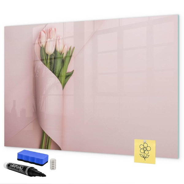 Pizarra magnética de pared con rotulador Un espacio creativo para recuerdos y notas.
