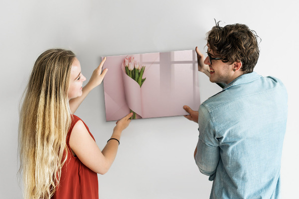 Pizarra magnética de pared con rotulador Un espacio creativo para recuerdos y notas.
