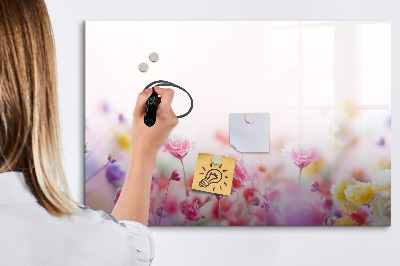 Pizarra borrable de cristal con imanes Tablero floral para fotos y notas