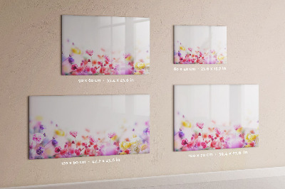 Pizarra borrable de cristal con imanes Tablero floral para fotos y notas