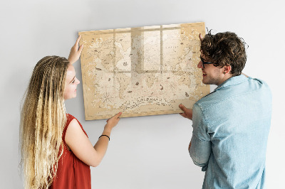Pizarra borrable de cristal con imanes Mapa del mundo con fotos y accesorios