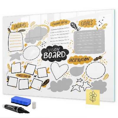 Pizarra magnética de pared con rotulador Un tablero de visualización para hacer realidad tus sueños.