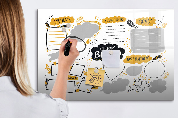 Pizarra magnética de pared con rotulador Un tablero de visualización para hacer realidad tus sueños.