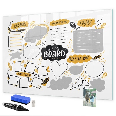 Pizarra magnética de pared con rotulador Un tablero de visualización para hacer realidad tus sueños.
