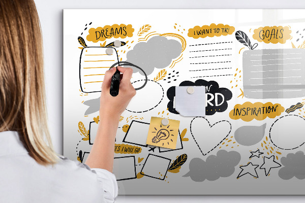 Pizarra magnética de pared con rotulador Un tablero de visualización para hacer realidad tus sueños.