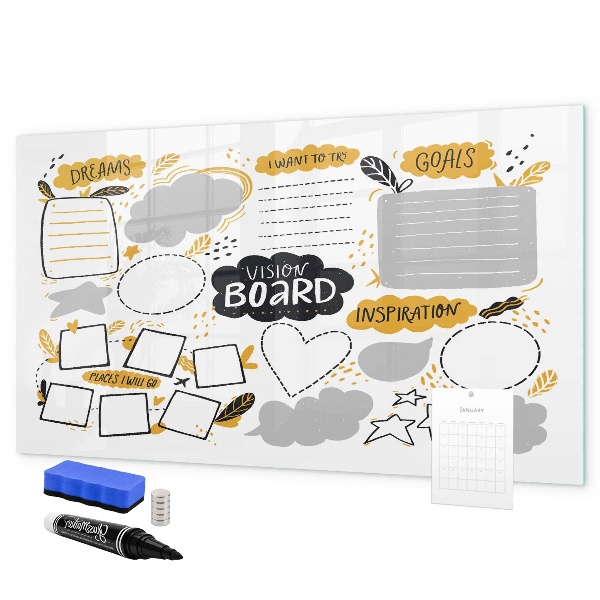 Pizarra magnética de pared con rotulador Un tablero de visualización para hacer realidad tus sueños.