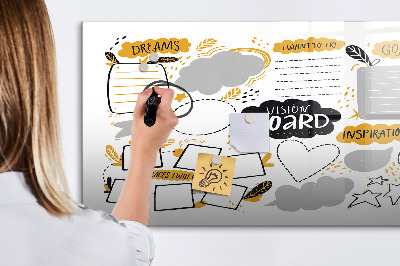 Pizarra magnética de pared con rotulador Un tablero de visualización para hacer realidad tus sueños.
