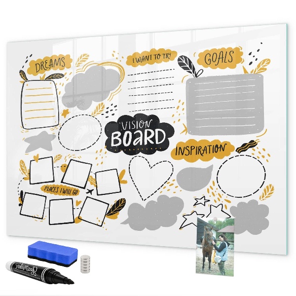 Pizarra magnética de pared con rotulador Un tablero de visualización para hacer realidad tus sueños.