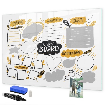Pizarra magnética de pared con rotulador Un tablero de visualización para hacer realidad tus sueños.
